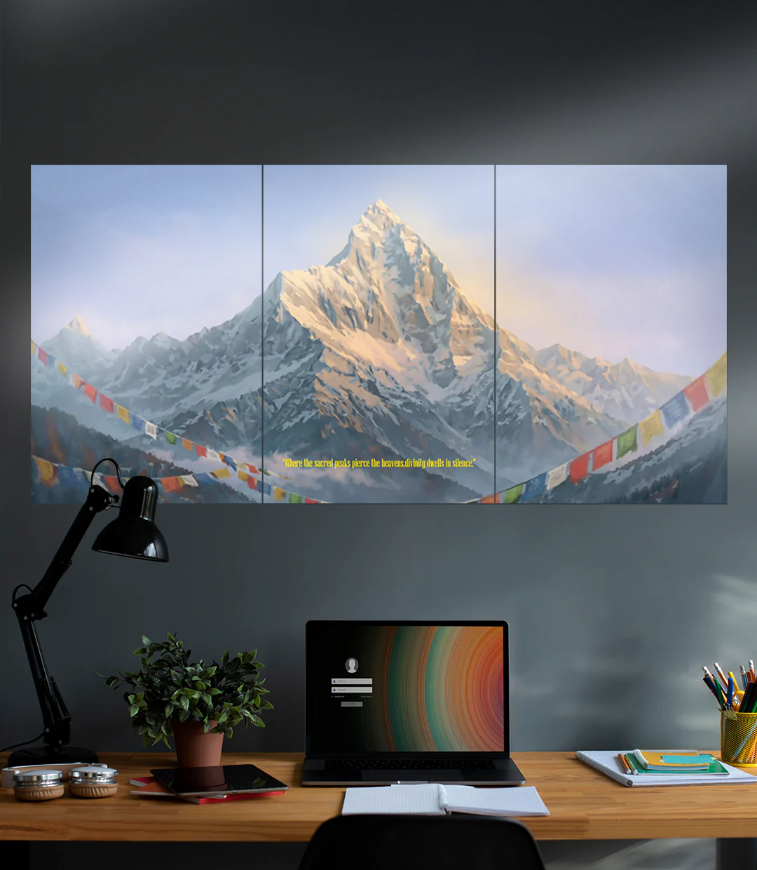 Himalayan Serenity Machhapuchhre | Artistic Painting Effect | 3 Piece Set - Image 2