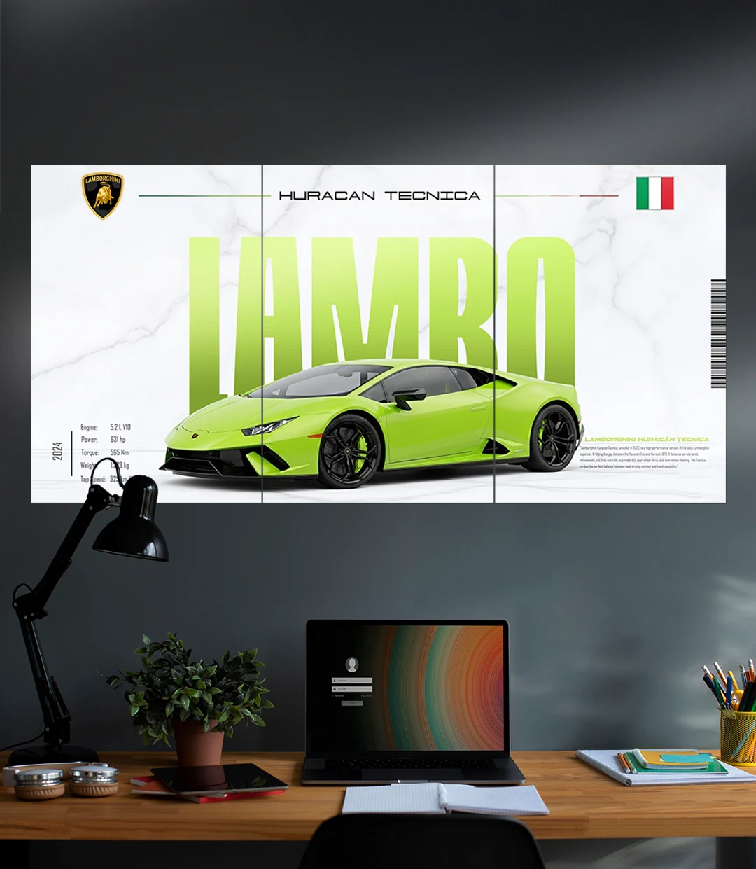 Lamborghini Huracan Tecnica | Solid Car Set | 3 Piece Set - Image 2