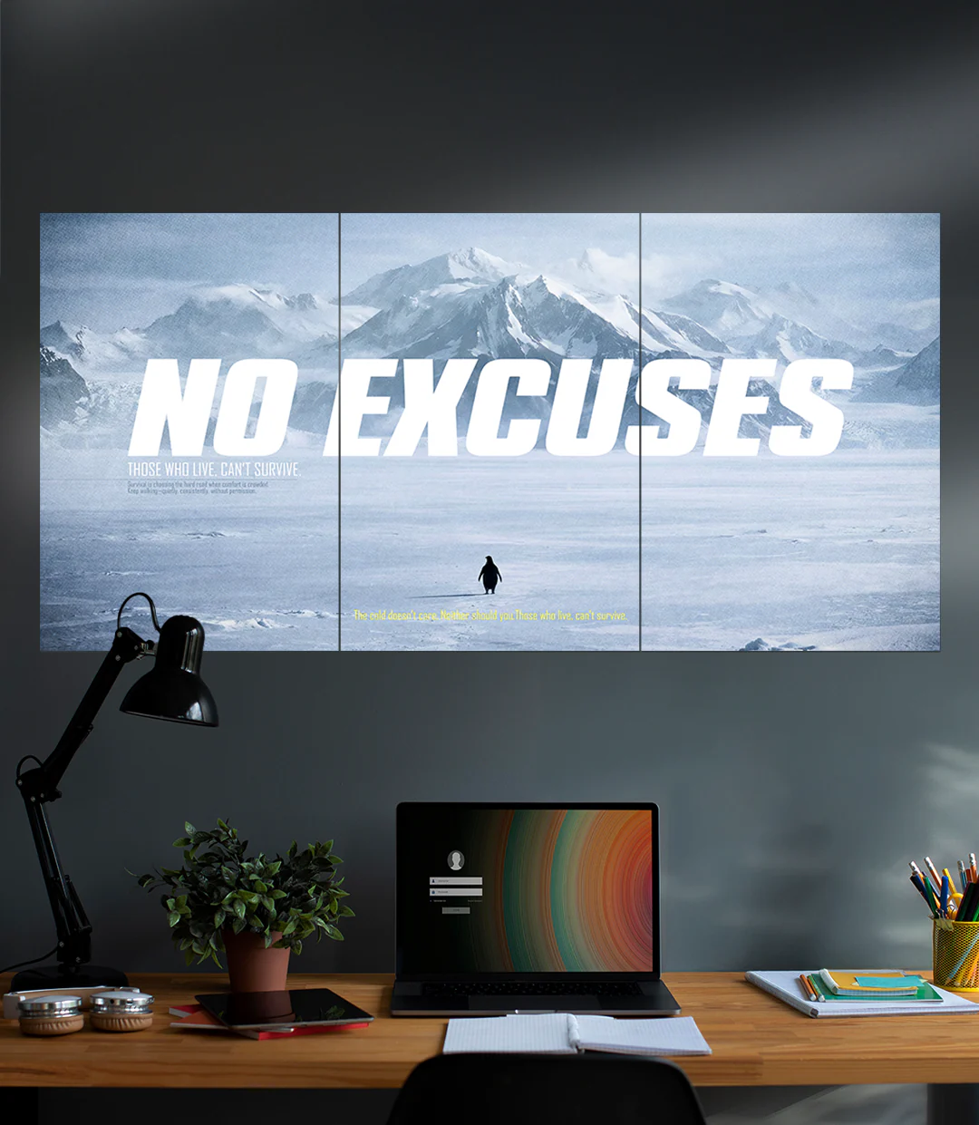No Excuses | The Lone PENGUIN | Motivational | 3 Piece Set - Image 2