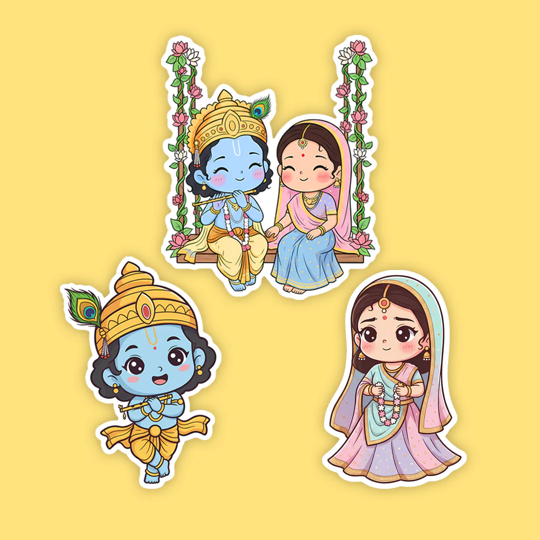 RadhaKrishna Stickers #01 | Stickerized | 5 Stickers - Image 3